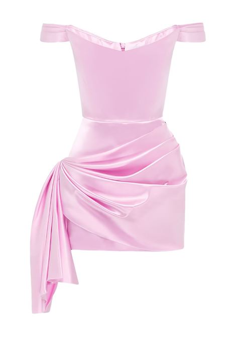 Mini abito drappeggiato rosa chiaro con spalle scoperte Alex Perry - donna ALEX PERRY | D1460ICPNK